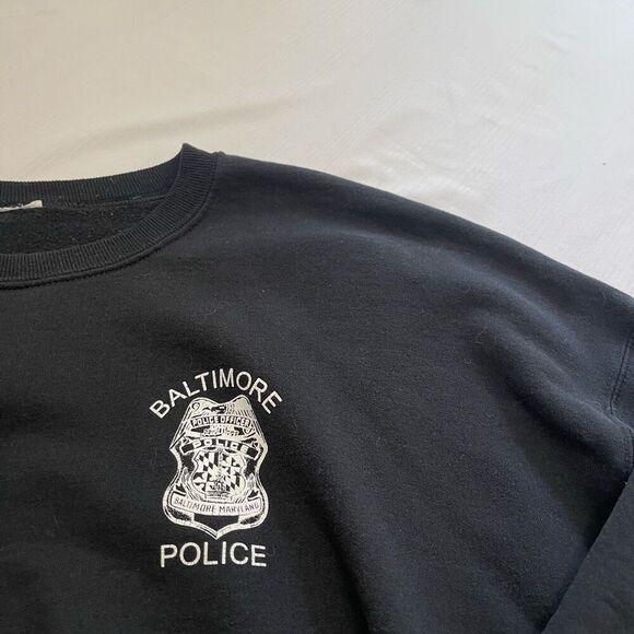 Baltimore Police Black VTG Crewneck Pullover Sweatshirt Size 3X - Picture 3 of 8